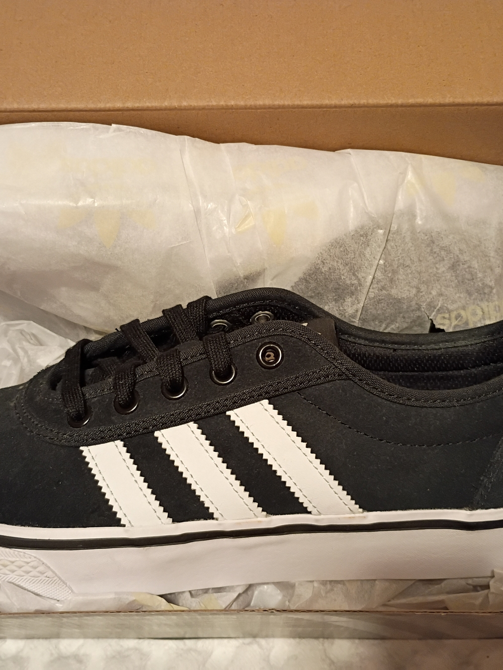 adidas Black Low-Top Sneakers with White Three Stripes